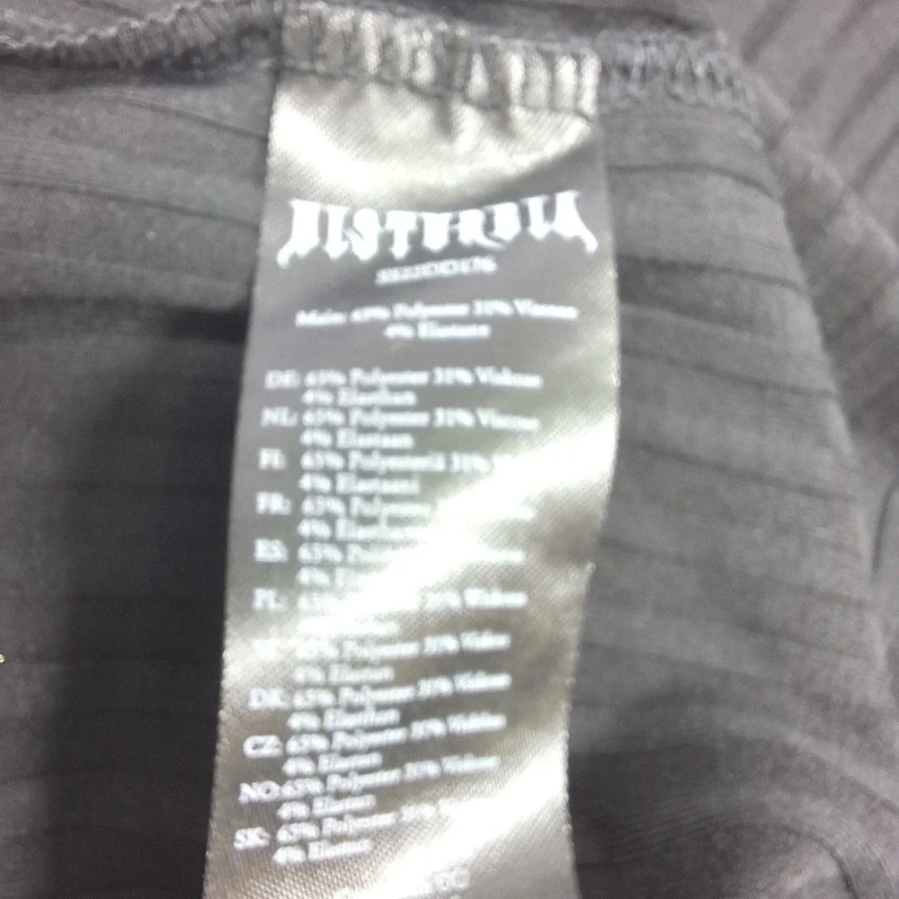 Disturbia Eastwick Cut Out Mini Dress Womens Size 8 Black Ribbed Gothic Alt